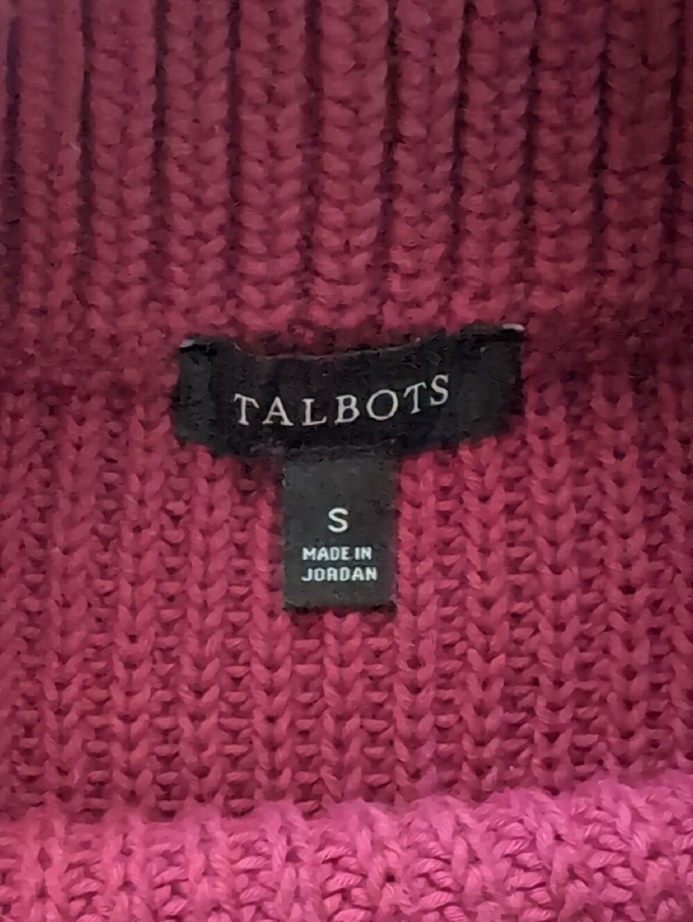 Talbots Raspberry Knit Sweater 100% Cotton - Picture 2 of 9